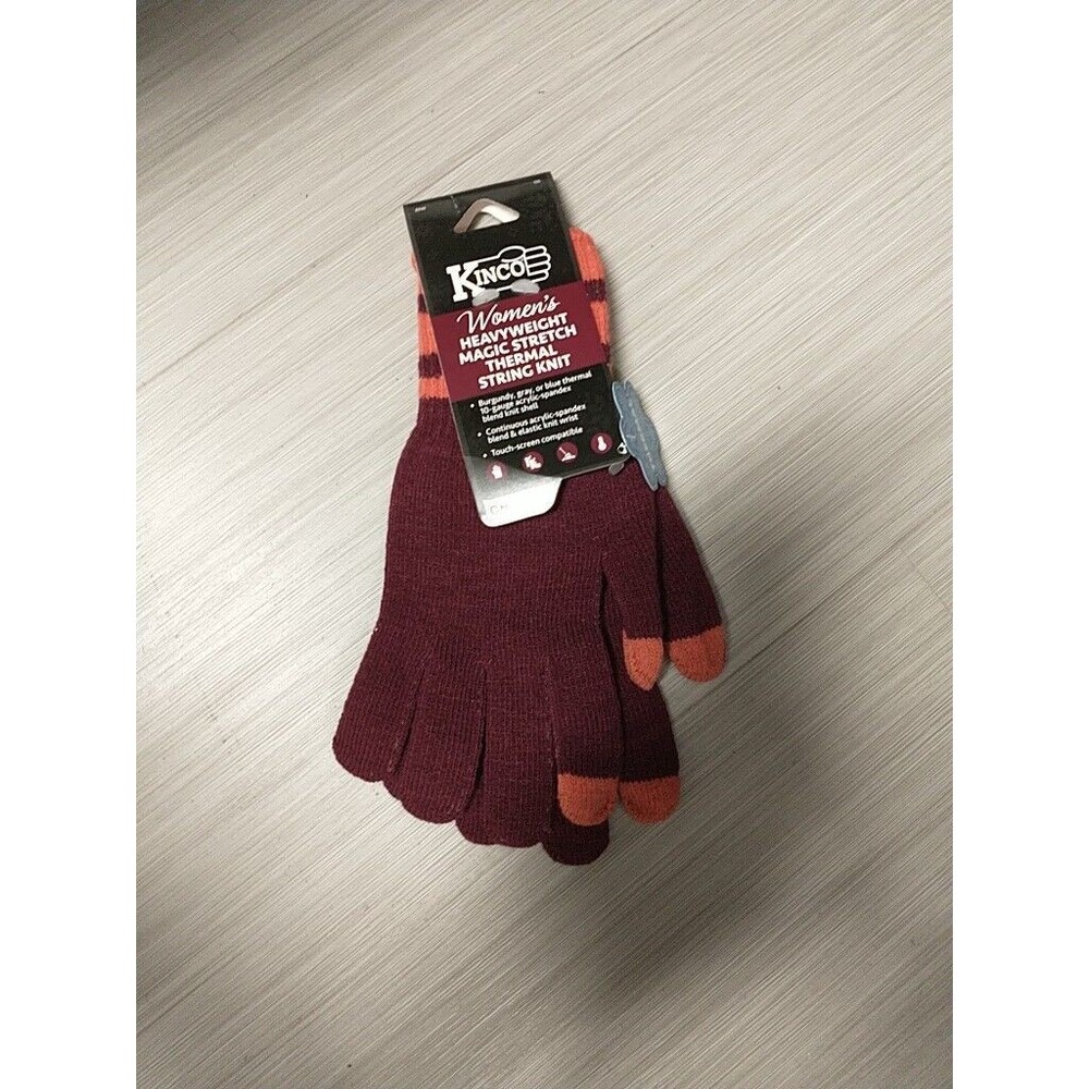 Kinco Womens Heavyweight Magic Stretch Thermal String Knit Gloves Touchscreen